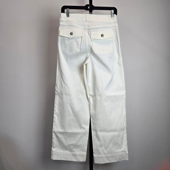 SPANX Super Smooth Stretch Twill Cropped Wide Leg Pant Classic White Medium - Picture 5 of 6